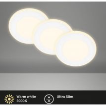 Briloner - Gima Set de 3 spots led encastrables 230V, fonction veilleuse, surfaces et anneaux commutables séparément, fonction mémoire, lumière