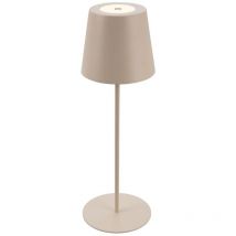 B.k.licht - Briloner lampe de table sans fil, tactile, réglable en hauteur, batterie remplaçable, beige, dimensions : Ø36 x 10,5 cm