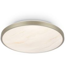 Briloner Led Deckenlampe Dekorblende Ø33cm Rund 17,5w 2400lm 3000k Warmweiß Alabastercover Nickel-matt - Deckenleuchte Wohnzimmer Schlafzimmer Küche 