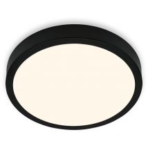 Briloner Leuchten Deckenlampe LED, Deckenleuchte, warmweißes Licht, Aufbaulampe, Aufbauleuchte, Schwarz, Ø380x50 mm