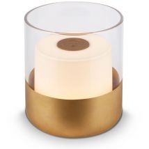 Battery led table lamp, with glass, gold, 1xLED/2W