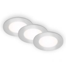 Led Einbauleuchten 3er Set ultraflach 3W IP23 chrom Ø8,6cm Kunststoff Briloner