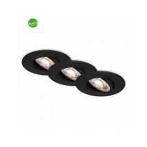 Kulana Set 3 Incasso Orientabile Briloner Ø9cm 3000K 5W Nero