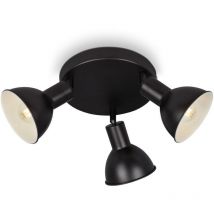 Briloner - Deckenleuchte Spotleuchte vintage schwenkbar 3xE14 25W schwarz Ø19cm