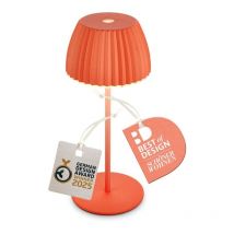 Briloner RIFFLE Mini lampe de table LED sans fil IP44, intensité lumineuse variable, tactile, batterie, German Design Award Winner25,orange,Ø8,5x20 cm
