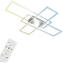 B.k.licht - Briloner Roami led Plafonnier, Variable, télécommande, fonction mémoire, fonction veilleuse, noir, 104 x 71 x 9,5 cm