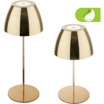 Briloner - Serina led Lampe de table sans fil IP44, Variable, tactile, protection contre les éclaboussures, sans fil, couleur or, Ø13,5 x 36 cm
