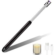 Briquet Électrique,USB Rechargeable Briquet Électrique Arc,Briquets pour Bougie Longue Portée pour Barbecue,Cuisine,Cuisinière et Camping (Le Noir)