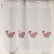 Brise bise aux broderies de poules Bordeaux 0.58x0.45 m