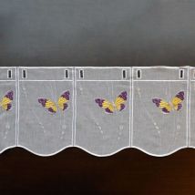 Brise bise brodé de papillons Blanc 0.3x0.75 m