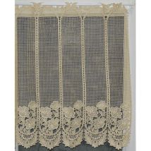 Brise bise en macramé fleuri Ecru 0.3x0.9 m