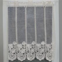 Brise bise en macramé fleuri Blanc 0.3x0.45 m