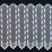 Brise Bise macramé motif fleurs Blanc 150x60 cm