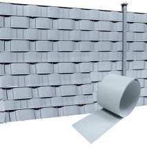 Brise Vue en pvc dur 250 x 19 cm Bandes 10x De Confidentialité Anti-UV Résistant pour Clôture de Jardin, Balcon - Gris Clair Naizy