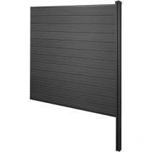 Brise-vue en wpc Sarthe, clôture brise-vent, poteaux en wpc extension, 188cm anthracite