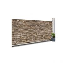 Brise vue occultant 1,5 x 10 m motif pierre marron 160 gr/m²