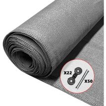 Vounot - Brise vue occultant en hdpe 150g/m² 1.8x10m avec attaches de fixation gris