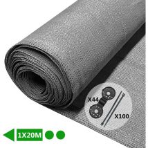 Brise vue occultant en hdpe 150g/m² 1x20m avec attaches de fixation gris