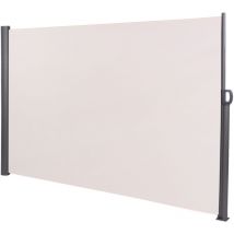 Décoshop26 - Brise-vue panneau pour jardin ou terrasse paravent d'extérieur 300x180 cm en aluminium et tissu crème 100002979