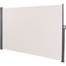 Décoshop26 - Brise-vue panneau pour jardin ou terrasse paravent d'extérieur 350x180 cm en aluminium et tissu crème 100002981