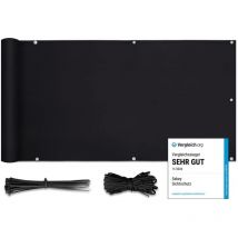 Sekey Brise-Vue pour balcon pes, 75 x 600cm, Noir