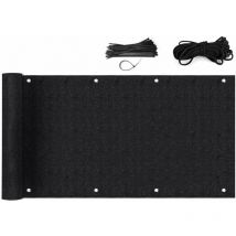 Sekey Brise-Vue pour balcon HDPE 5×1,2m, Noir
