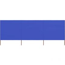 Brises-vue paravent 3 panneaux tissu 400 x 160 cm bleu azuré