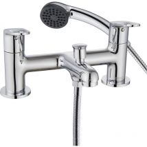 Iris Bath Shower Mixer Tap Pillar Mounted - Chrome - Bristan