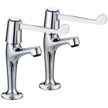 Bristan - Value Lever Chrome High Neck Pillar Kitchen Sink Taps with 6 Inch Levers and Ceramic Disc Valves - VAL2-HNK-C-6-CD - Chrome