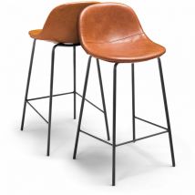Frankystar - bristol - Pareja de taburetes de dise oen cuero artificial