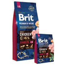 Premium by Nature Senior l+xl manzana, Pollo, maíz 15 kg (8595602526482) - Brit