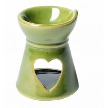 Brûle-Parfum Coeur en céramique Verte