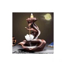 Yzmrbdqc - Brleur d'encens à Contre-Courant en Céramique Brleur d'encens Cascade Brle-encens à Refoulement Porte Encens Bouddha/Lotus pour Spa, Yoga,