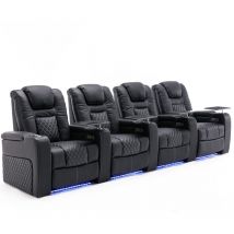 Broadway Cinema Sofa 4 Seater Black / White With Tray