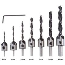 Briller - Broca avellanada de tres puntas para carpintería Broca escariadora para carpintería Broca guía para biselado Broca de cabeza avellanada de