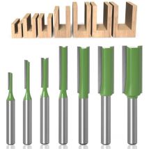 Readcly - Broca de enrutador recta de 6 mm, 7 piezas de brocas de enrutador rectas Fresa de borde recto Juego de brocas rectas Carburador Fresa de