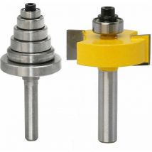 Broca de rebajado con vástago de 8 mm y 6 rodamientos para múltiples profundidades (28,6 mm, 22,2 mm, 19,05 mm, 15,9 mm, 12,7 mm y 9,52 mm)