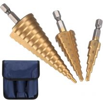 Freosen - brocas escalonadas de 4 mm a 12/20/32 mm hss con punzón central automático, broca escalonada triangular, broca cónica revestida, cortadora