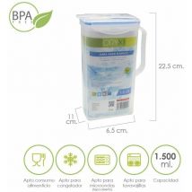 Oryx - Brocca Plastica Quadrata 1.500 ml. 22,5x15x8 (altezza) cm.