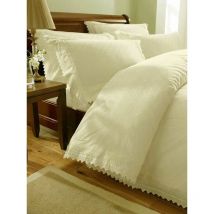 Portfolio Home - Broiderie Balmoral Duvet Set, cotton blend, cream-coloured, King