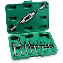 GABRIELLE Broken Screw Extractor Set, Damaged Screw Extractor, Broken Bolt Extractor, Fasteners, Drill Bit, Fastening Tool with Holding Wrench, 11