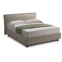 Lit Français Bronte, Déhoussable, Avec Rangement, Made In Italy, Gris Taupe