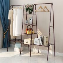 Bronze Metal Clothing Rack with 4 Tier Grid Shelves