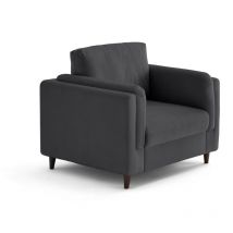 Brooke - fauteuil en velours pieds en bois