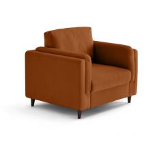 Brooke - fauteuil en velours pieds en bois