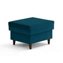 Lisa Design - Brooke - pouf en velours pieds en bois