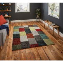 Brooklyn 21830 Grey Multi 200cm x 290cm Rectangle - Grey and Multicoloured