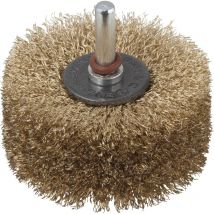 Brosse à Structurer le Bois, en Acier Laitonné - Diamètre 80 x 35 mm - réf. 2265000 - Wolfcraft