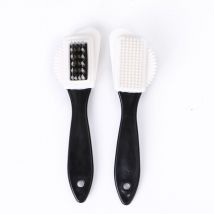 Brosse à chaussures en daim avec poignée Brosse à daim multifonction, nettoyant pour chaussures à poils en laiton avec gomme pour nubuck, daim et