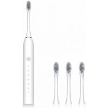 Brosse à dents électrique Portable IPX7 étanche Rechargeable 6 vitesses brosse à dents maison salle de bain dispositif de nettoyage, Blanc